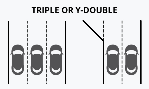 Triple Lane Driveway Graphic